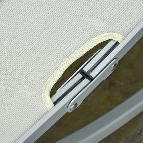 Set 2 Lettini Prendisole da Giardino 61x165x63 cm in Alluminio e Textilene Beige...