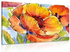 Quadro su tela – Bouquet di fiori di papavero