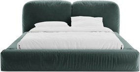 Letto matrimoniale imbottito color petrolio con contenitore con rete inclusa 200x200 cm Martina – Micadoni