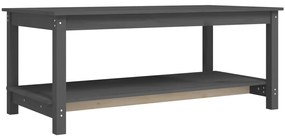 Tavolino da salotto grigio 110x55x45 cm legno massello di pino