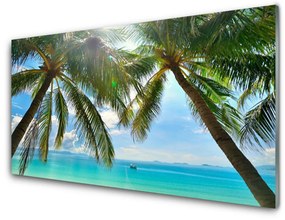 Quadro acrilico Paesaggio del mare della palma 100x50 cm
