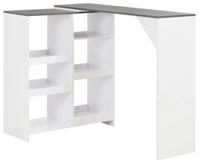 Tavolo Da Bar Con Scaffale Mobile Bianco 138x39x110 Cm /