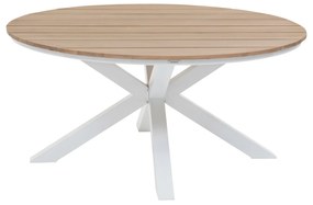 Tavolo da giardino rotondo acacia bianco 111x75 cm Oriengo