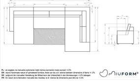 Divano letto angolare in velluto a coste grigio chiaro Brave Dave - Miuform