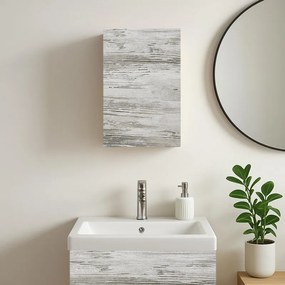 Pensile bagno Portofino grigio antico in vetro, 1 anta apertura da sinistra P 15 x L 25 x H 50 cm