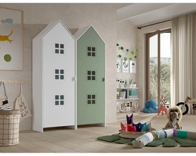 Armadio per bambini bianco-verde 115x171,5 cm CASAMI BRUGES - Vipack