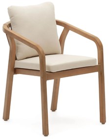 Kave Home - Sedia Malaret in legno massello di eucalipto e corda beige FSC