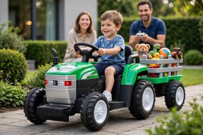 Trattore Elettrico per Bambini 12V con Rimorchio Verde...