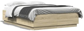 Giroletto Luci Led Rovere Sonoma 160x200 Cm Legno Multistrato /