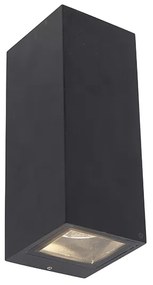 Applique moderna nera 2 luci GU10 AR70 IP54 - Baleno