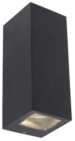 Applique moderna nera 2 luci GU10 AR70 IP54 - Baleno
