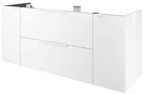 Mobile da bagno sospeso sotto lavabo L 150 x H 64 x P 48 cm bianco laccato lucido, 2 cassetti, 2 ante SENSEA Neo Frame