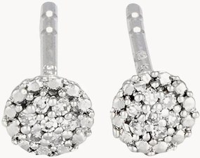 Orecchini a perno in oro bianco con diamanti Round Stud