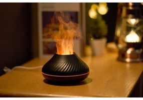 Diffusore di aromi LED RGB con finta fiamma LED/6,5W/5V 130ml nero