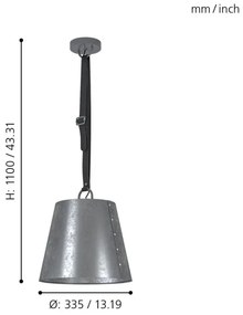 Eglo 43405 - Lampadario a sospensione con filo CHERTSEY 1xE27/60W/230V