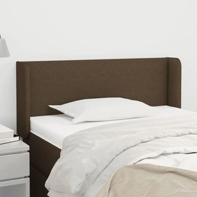 Testiera Ad Orecchio Marrone Scuro 103x16x78/88 Cm İn Tessuto /