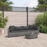 Set Divano da Giardino 5 pz con Cuscini Grigio in Polyrattan 3308370