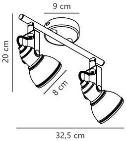 Nordlux - Faretto ASLAK 2xGU10/35W/230V nero