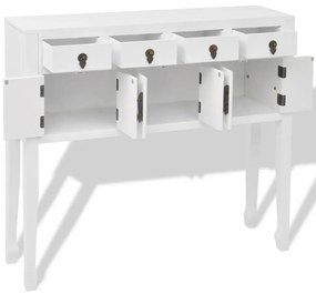 Credenza in stile cinese in legno massello bianca