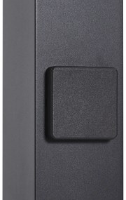 Dissuasore da esterno moderno nero con vetro fumé 70 cm con sensore crepuscolare IP44 - Denmark