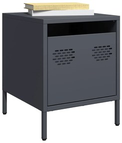 Comodino Antracite 35x39x43,5 Cm İn Acciaio /