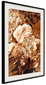 Poster  Bouquet in Sepia  Cornice Quadri Cornice nera con pass-partout, Larghezza x Altezza Home decor 20x30