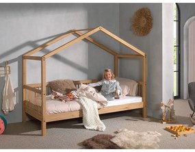 Letto per bambini in rovere colore naturale con letto estraibile 90x200 cm Forrest - Vipack