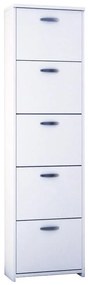 Scarpiera Salvaspazio 5 ante doppia profondità L 50 x H 182 x P 25 cm 20 paia, bianco
