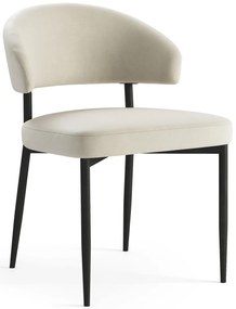 IRIS Beige Sabbia (tessuto Victoria A80) - MODERNA SEDIA IMBOTTITA PER SALONE/SALA DA PRANZO LOFT