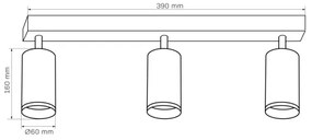 Faretto LONDON 3xGU10/10W/230V nero