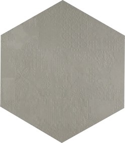 Mutina Dechiner Decor Piastrella Esagonale Rettificato Relief Spazzolato Cm 60x60 In Gres Porcellanato Grigio