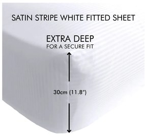 Lenzuolo teso bianco 90x190 cm Satin Stripe - Catherine Lansfield