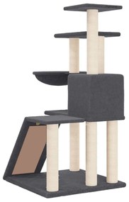 Albero per gatti con tiragraffi in sisal grigio scuro 94 cm
