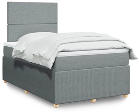 Giroletto A Molle Con Materasso Grigio Chiaro 120x200cm Tessuto /