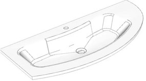 Lavabo a incasso rettangolare Jolly H 20 cm in resina bianco