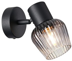 Prezent 14100 - Faretto da parete OASIS 1xE27/60W/230V nero/fumé