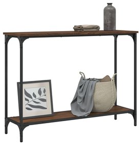 Tavolo consolle rovere marrone 101x30,5x75 cm legno multistrato