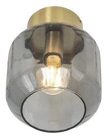 Plafoniera intelligente in ottone con vetro fumé incl. Wifi A60 - Stiklo