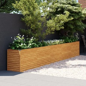 Fioriera Rialzata Da Giardino 482x50x69 Cm İn Acciaio Corten /