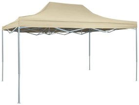 Gazebo Professionale Pieghevole 3x4m Acciaio Crema /