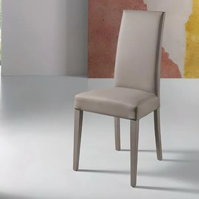 Sedia in ecopelle con gambe verniciate TORTORA mod. DENVER Set da 2 pezzi