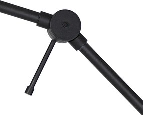 Lampada da terra nera regolabile con paralume nero e interno dorato 50cm - Editor