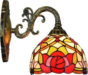 Brilagi - Lampada da parete in stile Tiffany con vetri colorati GARLAN 1xE27/40W/230V