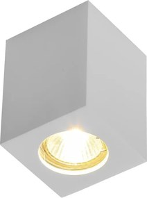 Plafoniera LED GU10 e GU5.3 in Gesso Pitturabile Quadrata 70x70x110mm