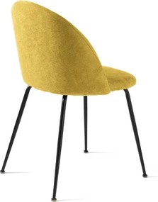 Sedia da pranzo in tessuto Giallo e gambe metallo Nero - KAREN 2 sedie