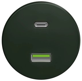 Kliklap - Presa USB vintage A+C senza cornice verde
