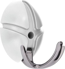 Gancio da parete bianco/color argento lucido in plastica Tick – Spinder Design