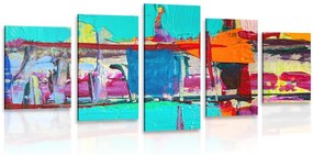 Quadri 5 pezzi – Opera d'arte astratta