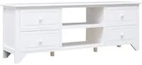 Mobile Porta TV Bianco 108x30x40 cm in Legno di Paulownia 338517