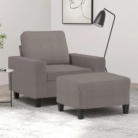 Poltrona Con Poggiapiedi Tortora 60 Cm İn Tessuto /